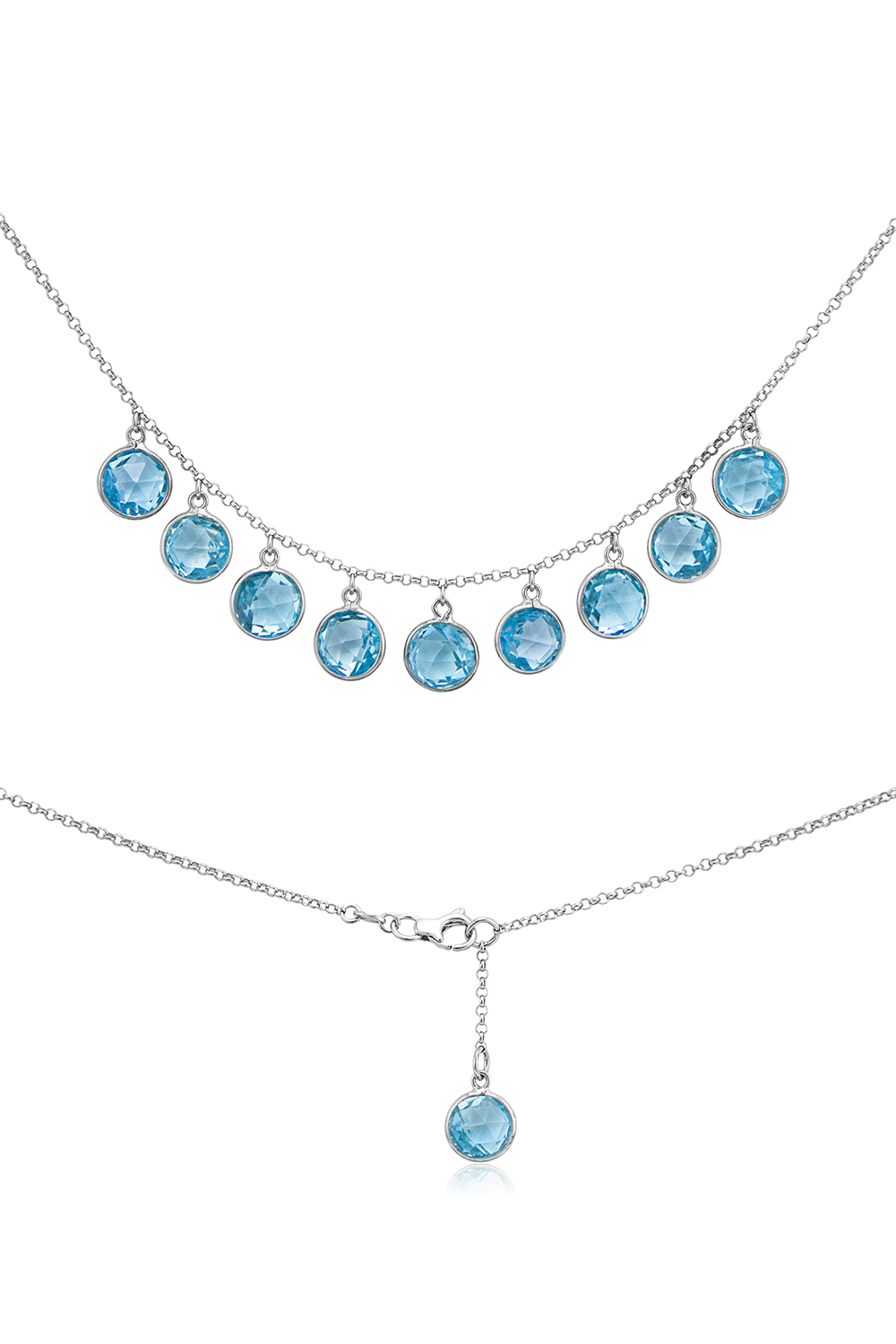 collana in argento con topazio azzurro