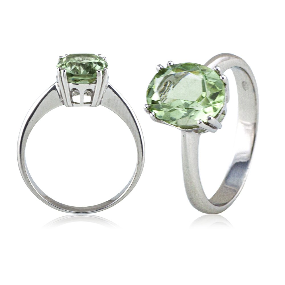 Anello in argento con ametista verde