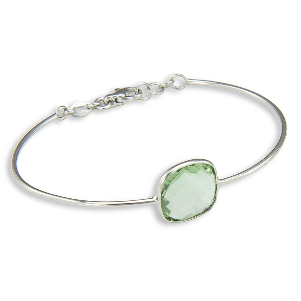 Bracciale in argento con quarzo naturale