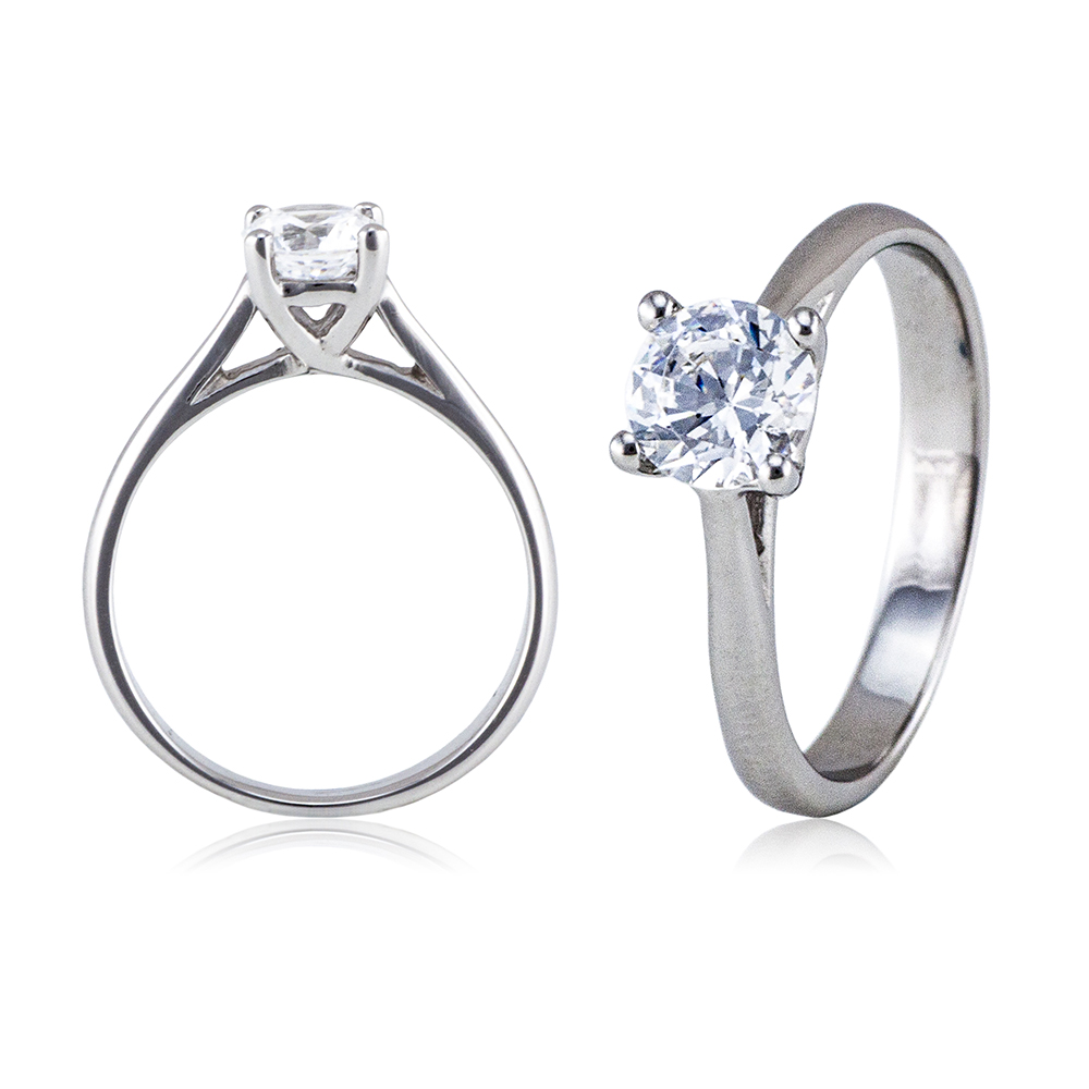 Anello in argento con zircone 10 mm
