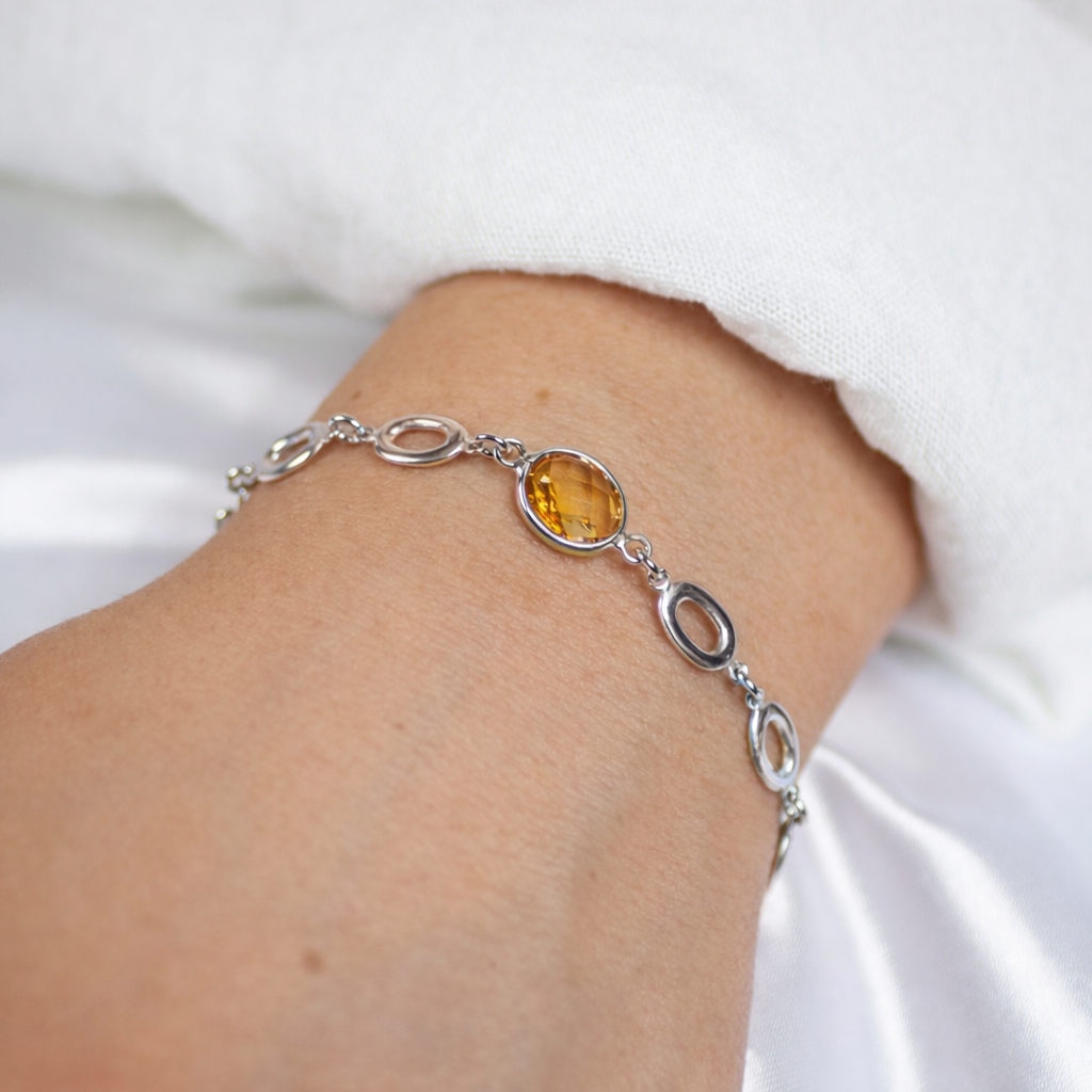 Stella. Bracciale in argento con quarzo citrino