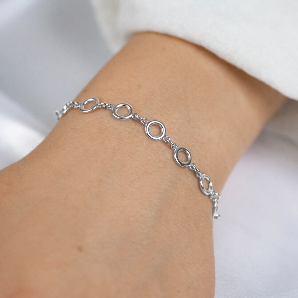 Oracolo. Bracciale in argento con inserti