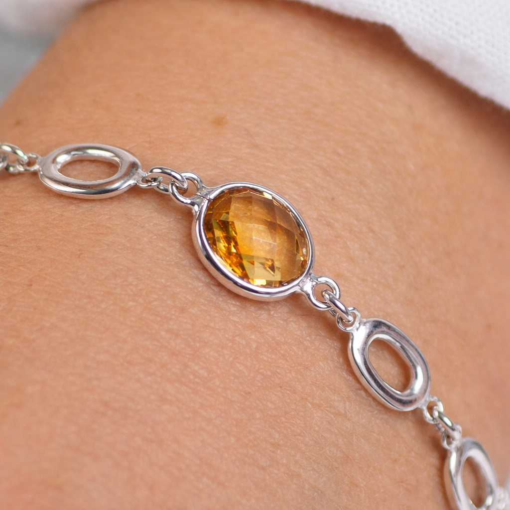 Stella. Bracciale in argento con quarzo citrino